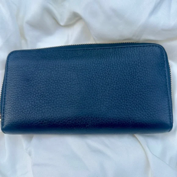 Coach Navy Leather Zip Wallet - Picture 4 of 6